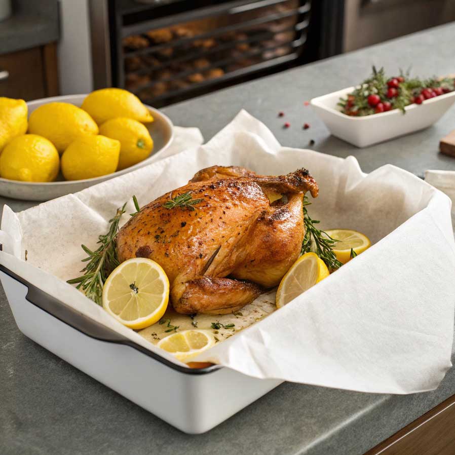 Baking paper for Baking paper for use in roasting pans